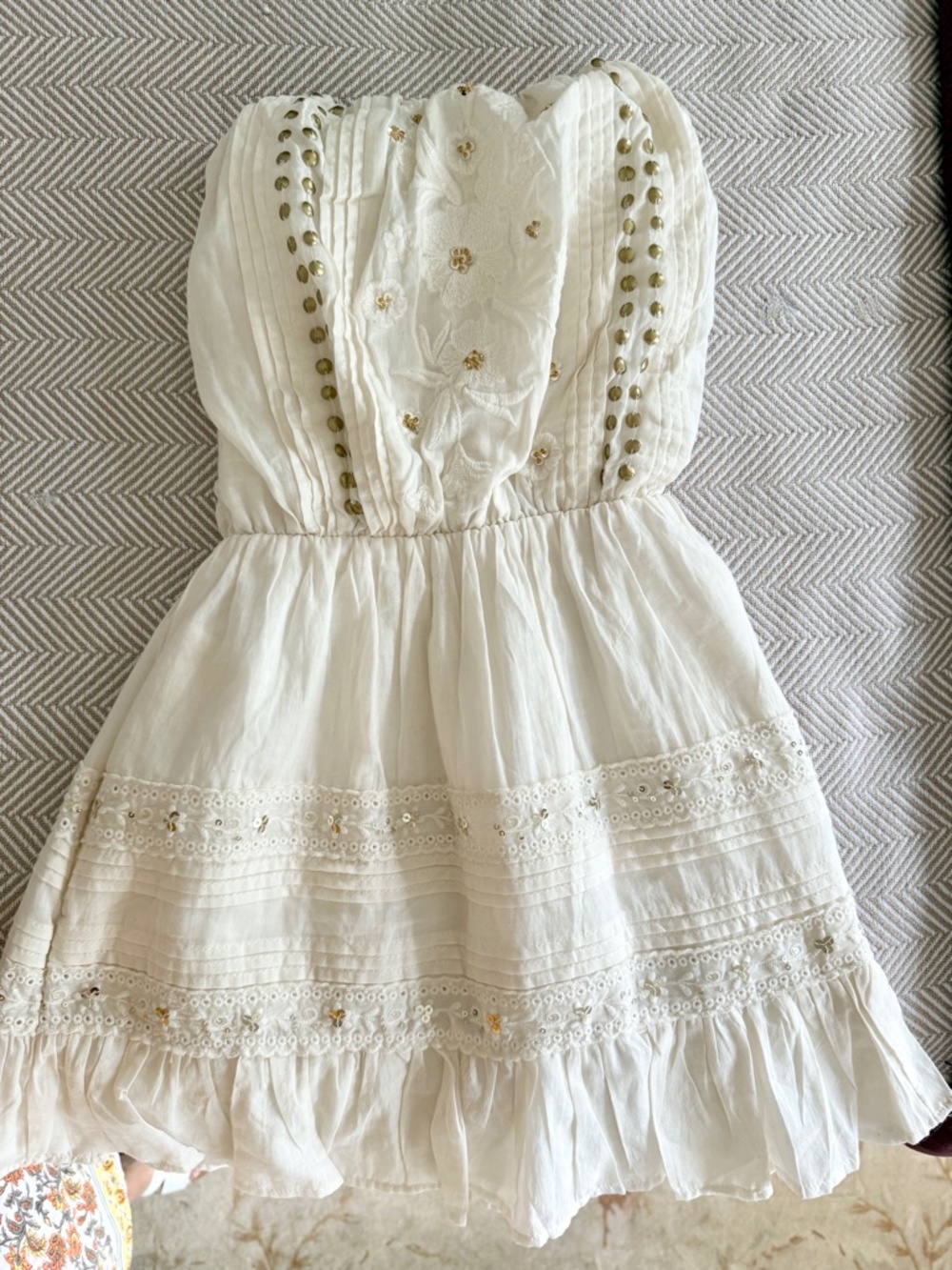 ABERCROMBIE & FITCH Beaded Strapless Sundress w/ Pockets!  ~ XXSP  0P